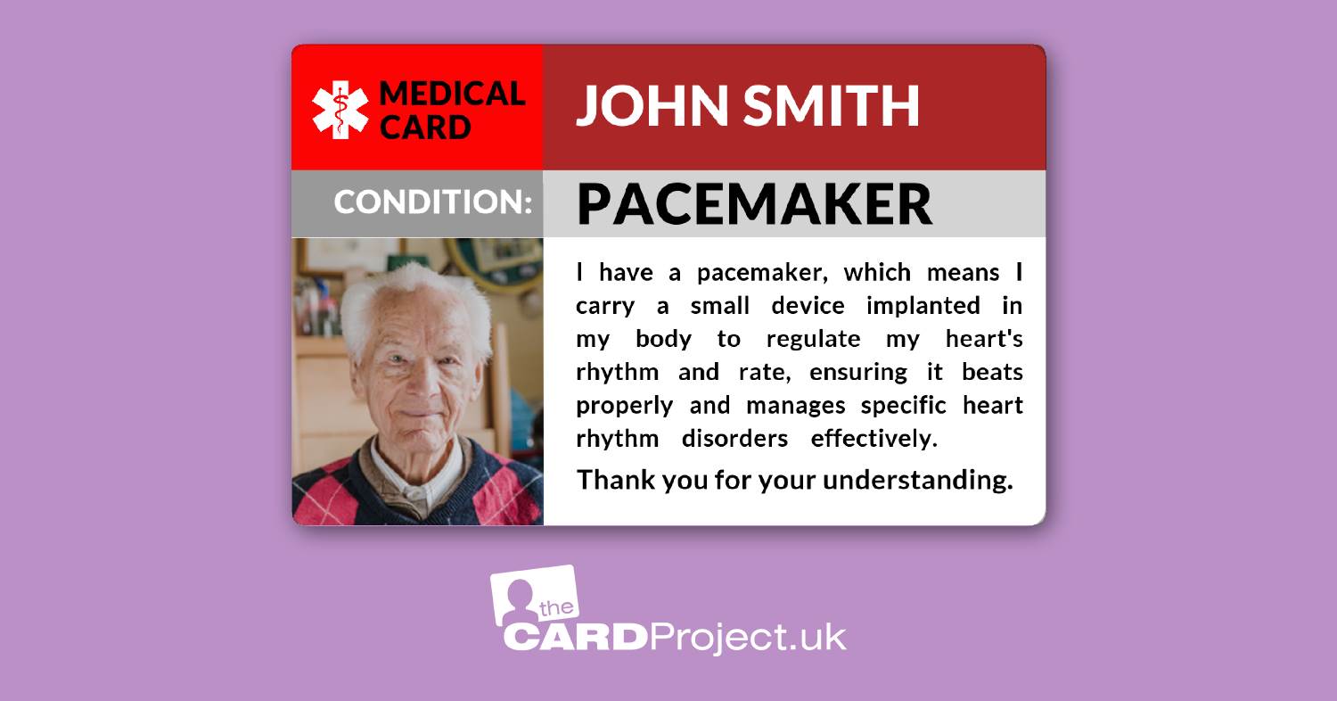 Pacemaker Medical Photo ID Card  (FRONT)